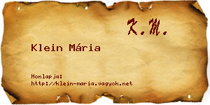 Klein Mária névjegykártya